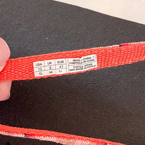 Sanuk Yoga Joy Coral Stripe Flip Flop Sandals Size 10 - Picture 10 of 10